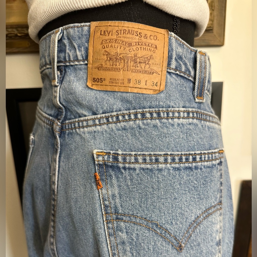 Vintage Orange Tab 505 Levi's 35W x 33L Regular Fit - Picture 5 of 8